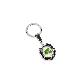 full image Clover Keyring - Fancy Resin Craft Art Pressed Real Four Leaf Clover Key Chain - Black Round Shape